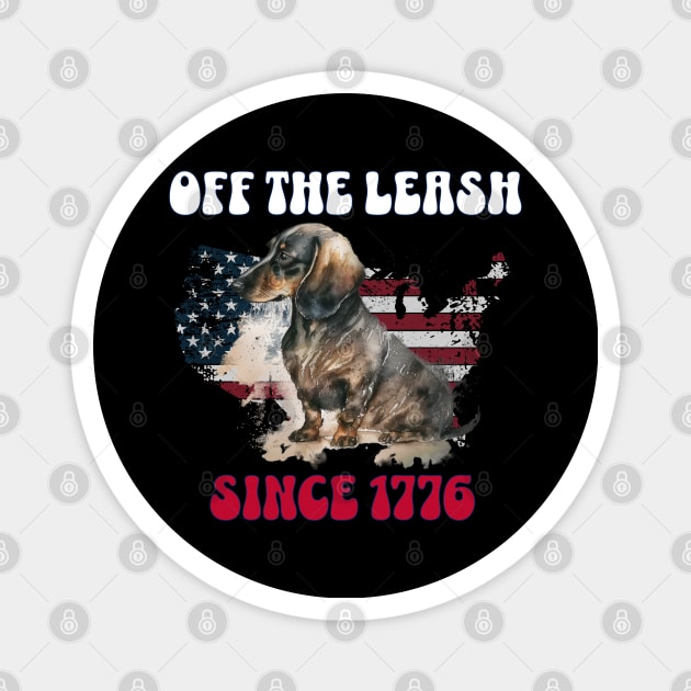 4th of July Independence Day Funny Design for Dog Lovers Magnet by EndlessDoodles